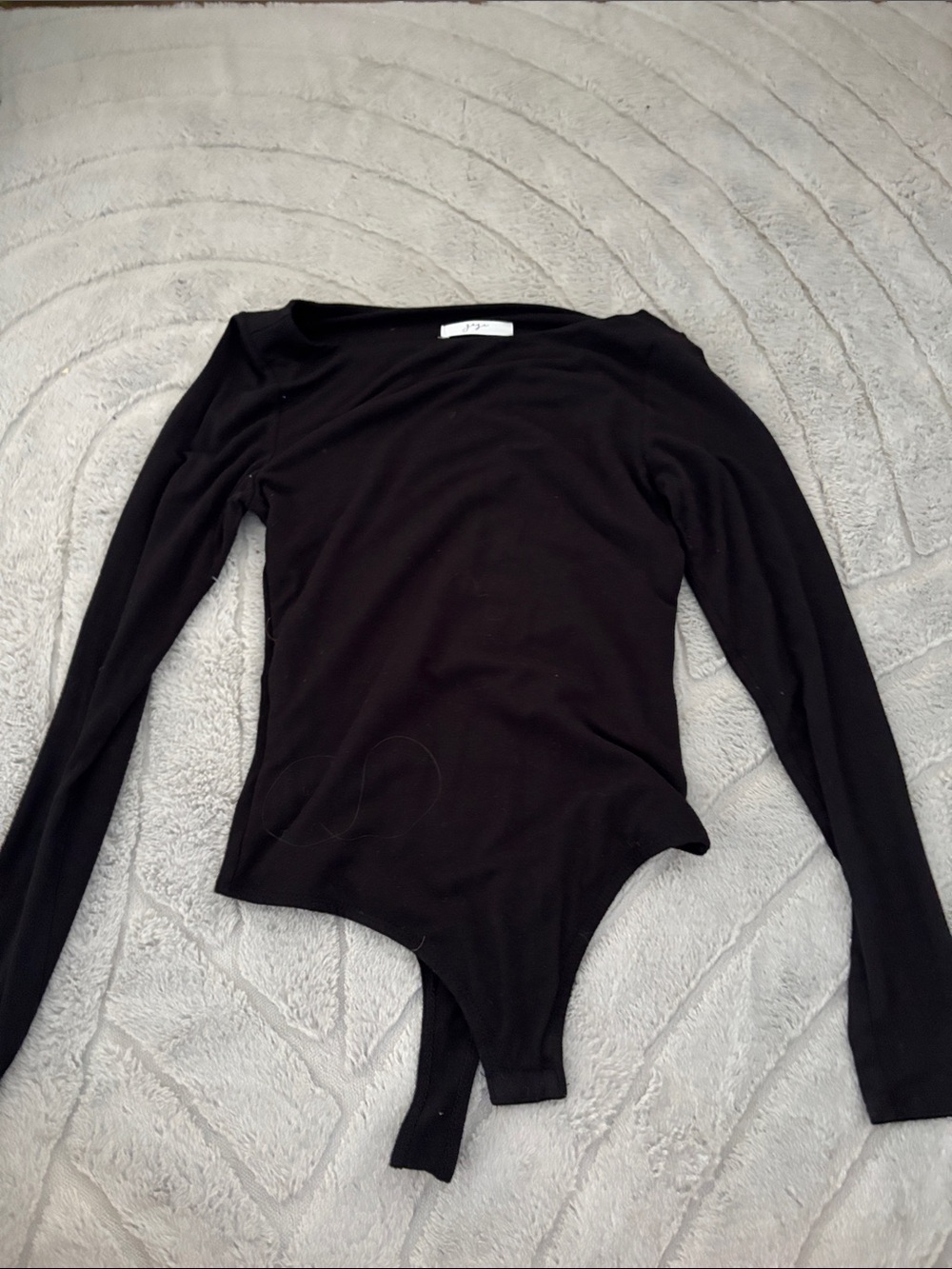 gaze Black Long Sleeve Scoop Neck Bodysuit